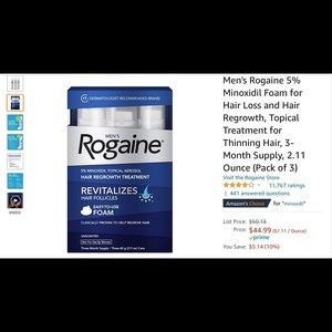 Men's Rogaine 5% Minoxidil Foam for Hair Regrowth